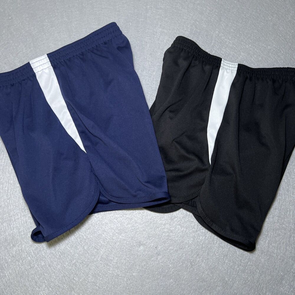 Augusta Sportswear 2 Pair Boys Rapidpace Running Track Short Youth M Navy Black